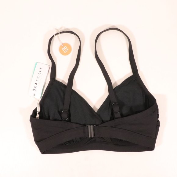 NWT Seafolly X Revolve Pop Block Wrap Front DD Cup Bralette in Black - Picture 9 of 13